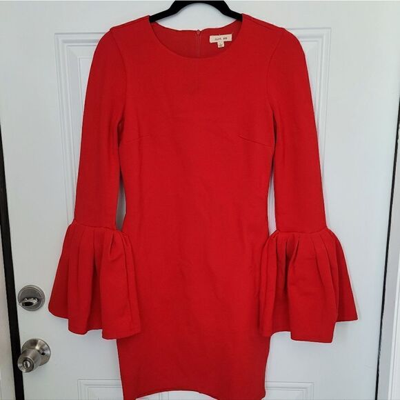 Just Me red bell sleeve midi dress size Small - Picture 6 of 15